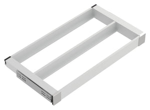Häfele 807.81.535 TAG - Pull-Out Tray Frame, Curate, 14" Depth, with two compartments, slate gray, 30" width