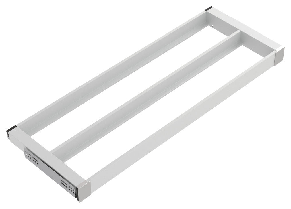 Häfele 807.81.581 TAG - Pull-Out Tray Frame, Curate, 14" Depth, with two compartments, black, 30" width