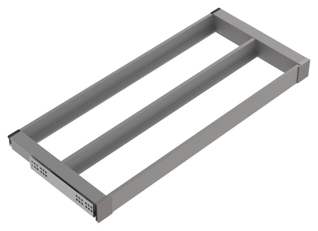 Häfele 807.81.535 TAG - Pull-Out Tray Frame, Curate, 14" Depth, with two compartments, slate gray, 30" width