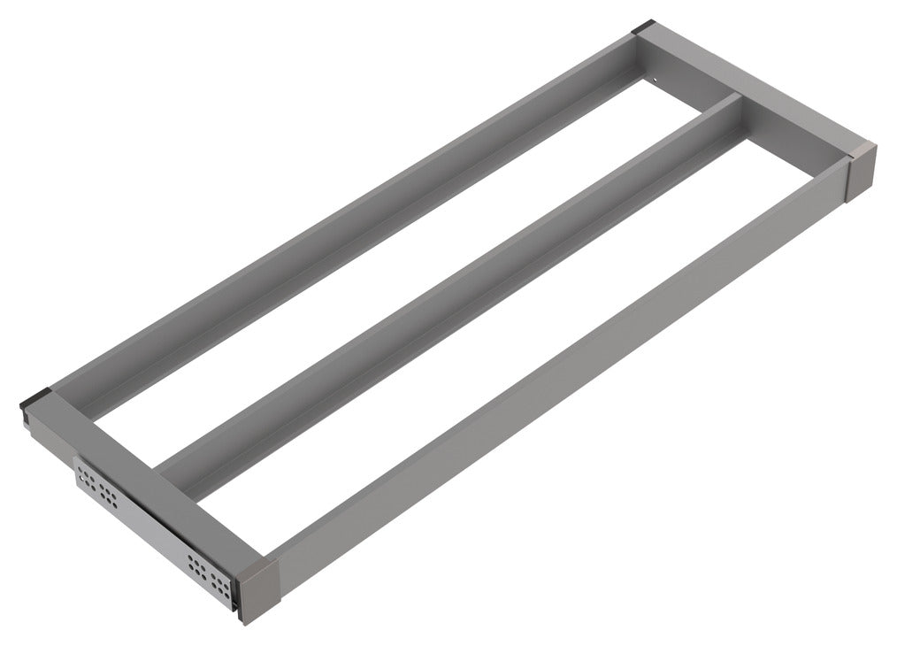 Häfele 807.81.537 TAG - Pull-Out Tray Frame, Curate, 14" Depth, with two compartments, black, 36" width