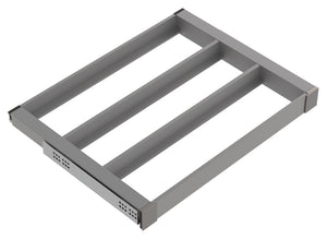 Häfele 807.81.582 TAG - Pull-Out Tray Frame, Curate, 20" Depth, with three compartments, black, 30" width