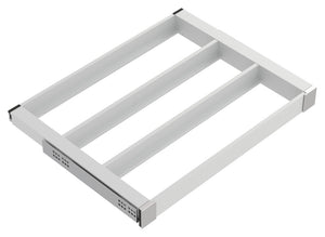 Häfele 807.81.582 TAG - Pull-Out Tray Frame, Curate, 20" Depth, with three compartments, black, 30" width