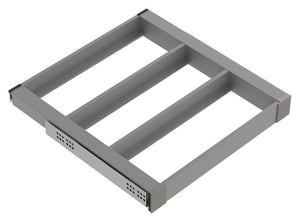 Häfele 807.81.532 TAG - Pull-Out Tray Frame, Curate, 20" Depth, with three compartments, matte gold, 30" width