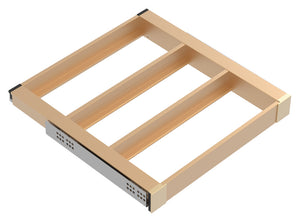 Häfele 807.81.582 TAG - Pull-Out Tray Frame, Curate, 20" Depth, with three compartments, black, 30" width