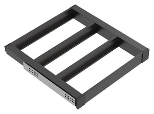 Häfele 807.81.564 TAG - Pull-Out Tray Frame, Curate, 20" Depth, with three compartments, slate gray, 18" width