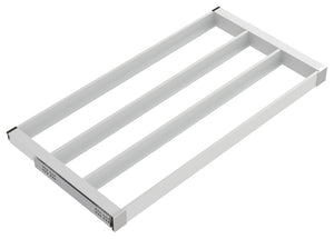 Häfele 807.81.544 TAG - Pull-Out Tray Frame, Curate, 20" Depth, with three compartments, matte aluminum, 18" width