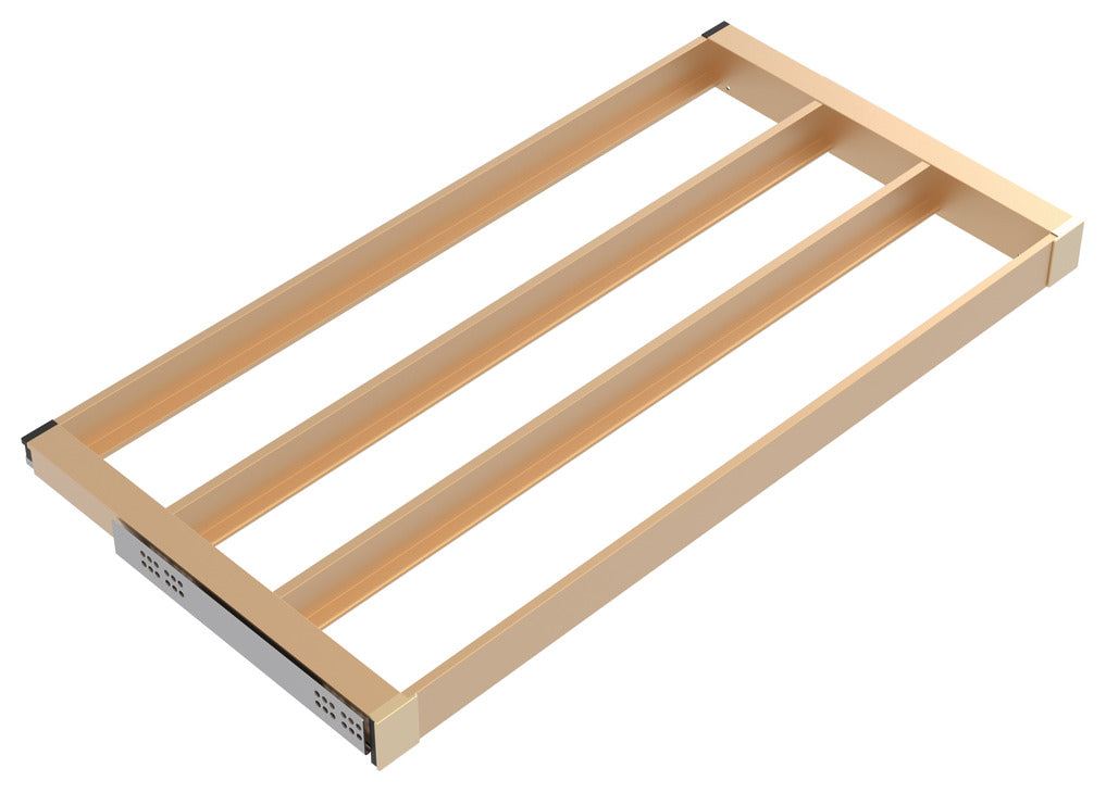 Häfele 807.81.582 TAG - Pull-Out Tray Frame, Curate, 20" Depth, with three compartments, black, 30" width