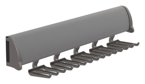 Häfele 807.67.226 TAG - Tie Rack, 11 15/16" - 17 7/8" length, powder-coated aluminum, Black, 15 hooks, 11 15/16"