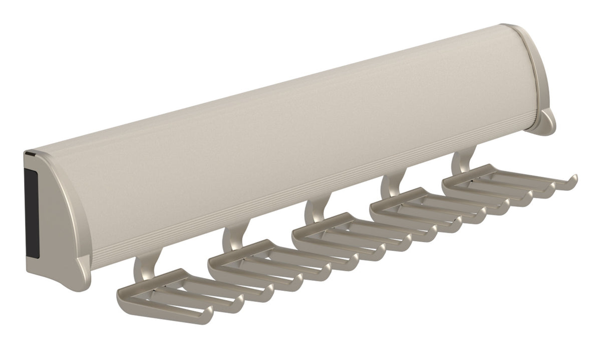 Häfele 807.67.226 TAG - Tie Rack, 11 15/16" - 17 7/8" length, powder-coated aluminum, Black, 15 hooks, 11 15/16"