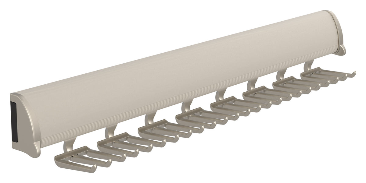 Häfele 807.67.226 TAG - Tie Rack, 11 15/16" - 17 7/8" length, powder-coated aluminum, Black, 15 hooks, 11 15/16"