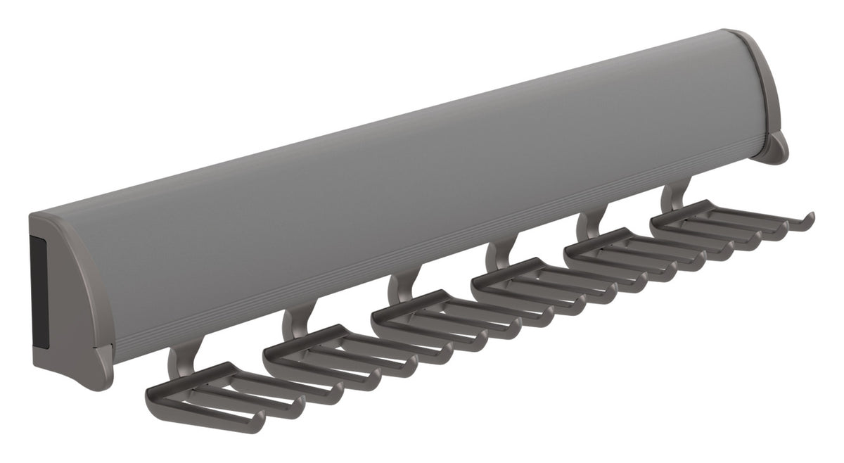 Häfele 807.67.226 TAG - Tie Rack, 11 15/16" - 17 7/8" length, powder-coated aluminum, Black, 15 hooks, 11 15/16"