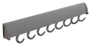 Häfele 807.67.263 TAG - Belt Rack, 11 15/-16" - 17 7/8" length, powder-coated aluminum, Matte nickel, 8 hooks, 17 7/8"