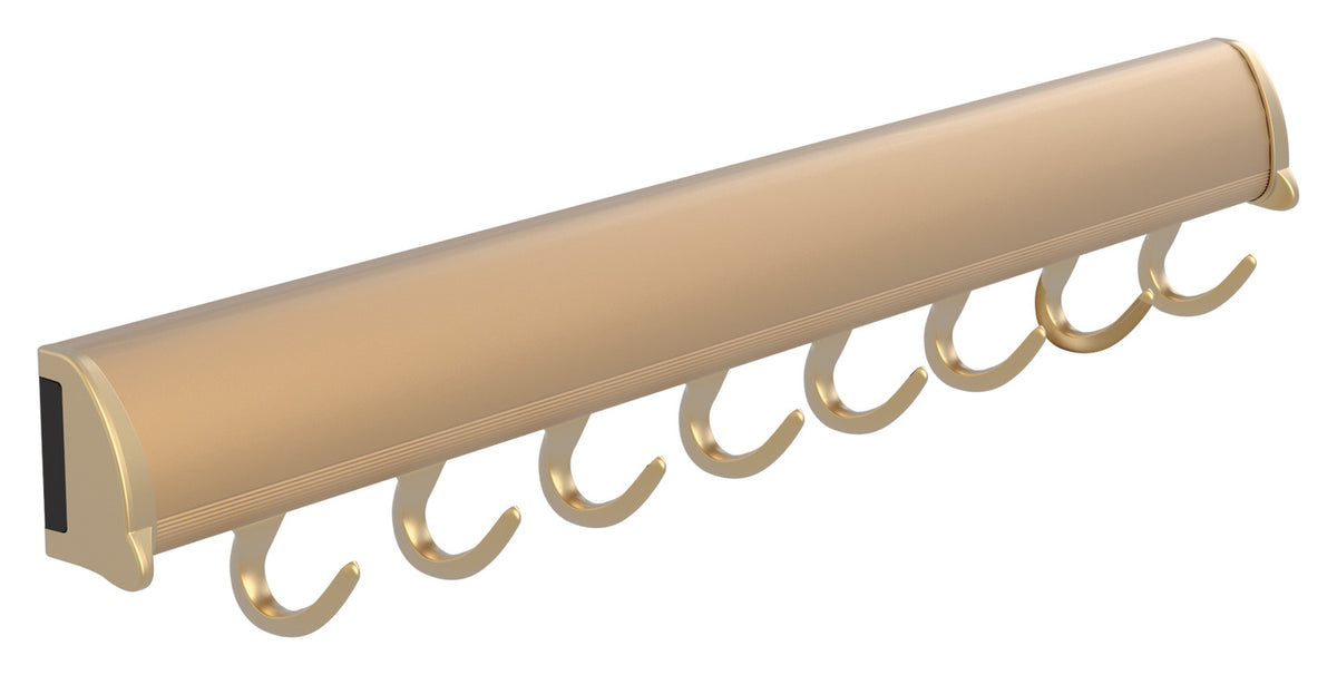 Häfele 807.67.263 TAG - Belt Rack, 11 15/-16" - 17 7/8" length, powder-coated aluminum, Matte nickel, 8 hooks, 17 7/8"