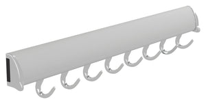 Häfele 807.67.262 TAG - Belt Rack, 11 15/-16" - 17 7/8" length, powder-coated aluminum, Matte gold, 8 hooks, 17 7/8"