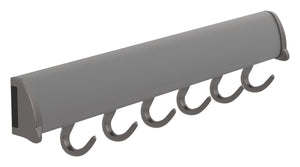Häfele 807.67.263 TAG - Belt Rack, 11 15/-16" - 17 7/8" length, powder-coated aluminum, Matte nickel, 8 hooks, 17 7/8"
