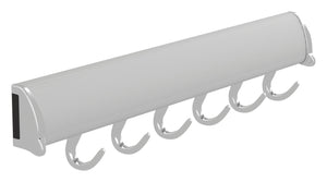 Häfele 807.67.263 TAG - Belt Rack, 11 15/-16" - 17 7/8" length, powder-coated aluminum, Matte nickel, 8 hooks, 17 7/8"