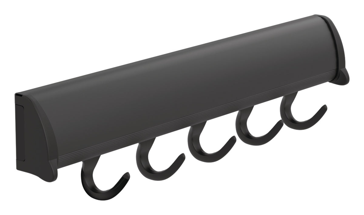 Häfele 807.67.263 TAG - Belt Rack, 11 15/-16" - 17 7/8" length, powder-coated aluminum, Matte nickel, 8 hooks, 17 7/8"