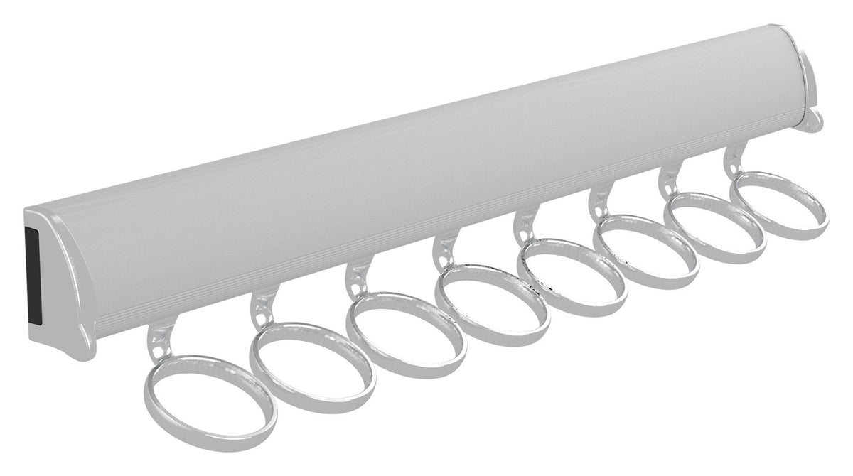 Häfele 807.67.341 TAG - Scarf Rack, 11 15/-16" - 17 7/8" length, powder-coated aluminum, Matte gold, 8 hooks, 17 7/8"