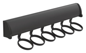 Häfele 807.67.339 TAG - Scarf Rack, 11 15/-16" - 17 7/8" length, powder-coated aluminum, Black, 8 hooks, 17 7/8"