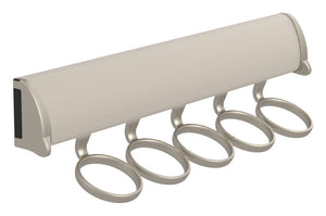 Häfele 807.67.341 TAG - Scarf Rack, 11 15/-16" - 17 7/8" length, powder-coated aluminum, Matte gold, 8 hooks, 17 7/8"
