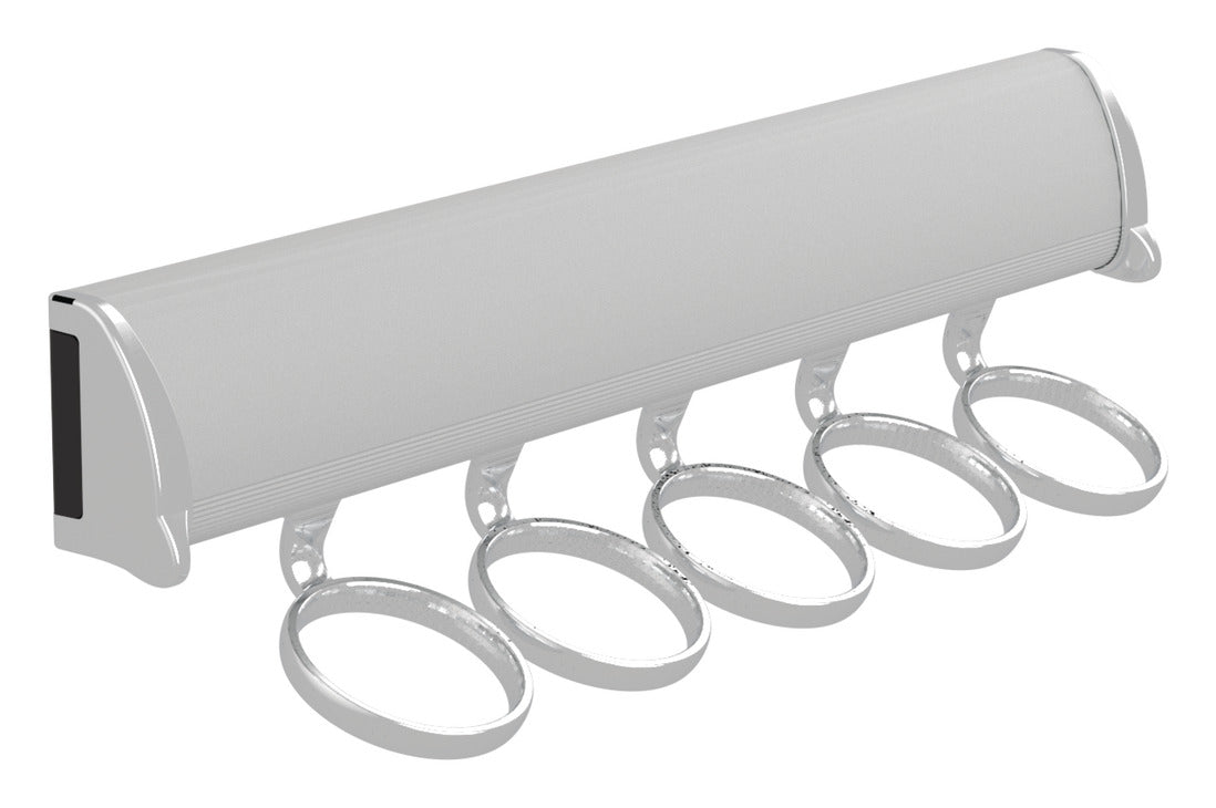 Häfele 807.67.341 TAG - Scarf Rack, 11 15/-16" - 17 7/8" length, powder-coated aluminum, Matte gold, 8 hooks, 17 7/8"