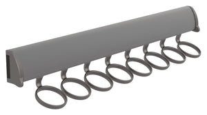 Häfele 807.67.338 TAG - Scarf Rack, 11 15/-16" - 17 7/8" length, powder-coated aluminum, Slate gray, 6 hooks, 14 1/8"