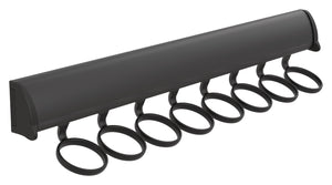 Häfele 807.67.338 TAG - Scarf Rack, 11 15/-16" - 17 7/8" length, powder-coated aluminum, Slate gray, 6 hooks, 14 1/8"