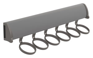 Häfele 807.67.342 TAG - Scarf Rack, 11 15/-16" - 17 7/8" length, powder-coated aluminum, Matte nickel, 8 hooks, 17 7/8"