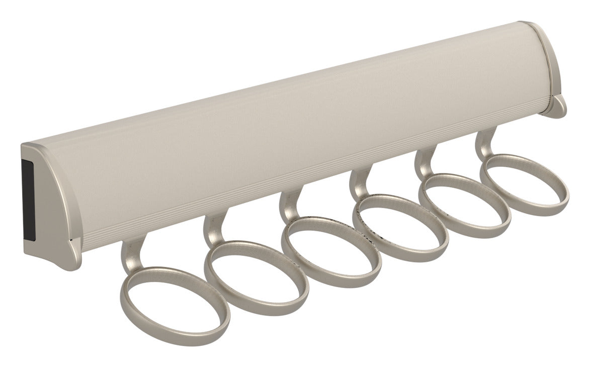 Häfele 807.67.334 TAG - Scarf Rack, 11 15/-16" - 17 7/8" length, powder-coated aluminum, Black, 6 hooks, 14 1/8"