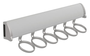 Häfele 807.67.339 TAG - Scarf Rack, 11 15/-16" - 17 7/8" length, powder-coated aluminum, Black, 8 hooks, 17 7/8"