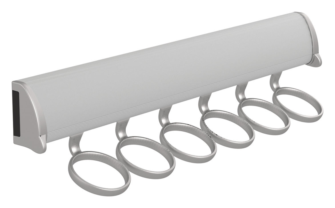 Häfele 807.67.334 TAG - Scarf Rack, 11 15/-16" - 17 7/8" length, powder-coated aluminum, Black, 6 hooks, 14 1/8"
