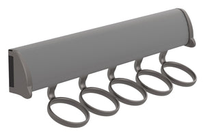 Häfele 807.67.339 TAG - Scarf Rack, 11 15/-16" - 17 7/8" length, powder-coated aluminum, Black, 8 hooks, 17 7/8"