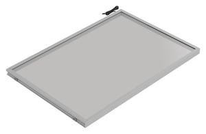 Häfele 807.76.353 TAG - Shelf, Illuminated Glass Shelf, powder-coated matte nickel; 30" width; 13 3/4" depth; Warm white to cool white