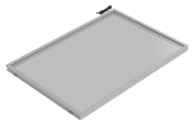 Häfele 807.76.046 TAG - Shelf, Illuminated Glass Shelf, powder-coated matte aluminum; 30" width; 20 5/16" depth; Warm white to cool white