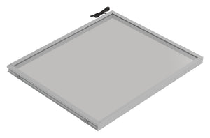 Häfele 807.76.345 TAG - Shelf, Illuminated Glass Shelf, powder-coated matte gold; 30" width; 13 3/4" depth; Warm white to cool white