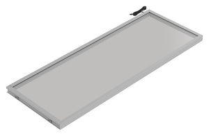 Häfele 807.76.355 TAG - Shelf, Illuminated Glass Shelf, powder-coated matte nickel; 18" width; 20 5/16" depth; Warm white to cool white