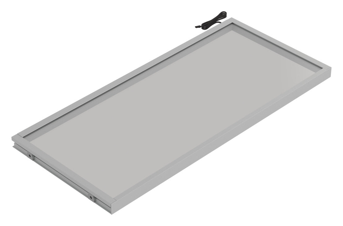 Häfele 807.76.610 TAG - Shelf, Illuminated Glass Shelf, anodized matte nickel; 18" width; 13 3/4" depth; Cool white