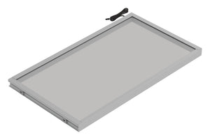 Häfele 807.76.355 TAG - Shelf, Illuminated Glass Shelf, powder-coated matte nickel; 18" width; 20 5/16" depth; Warm white to cool white