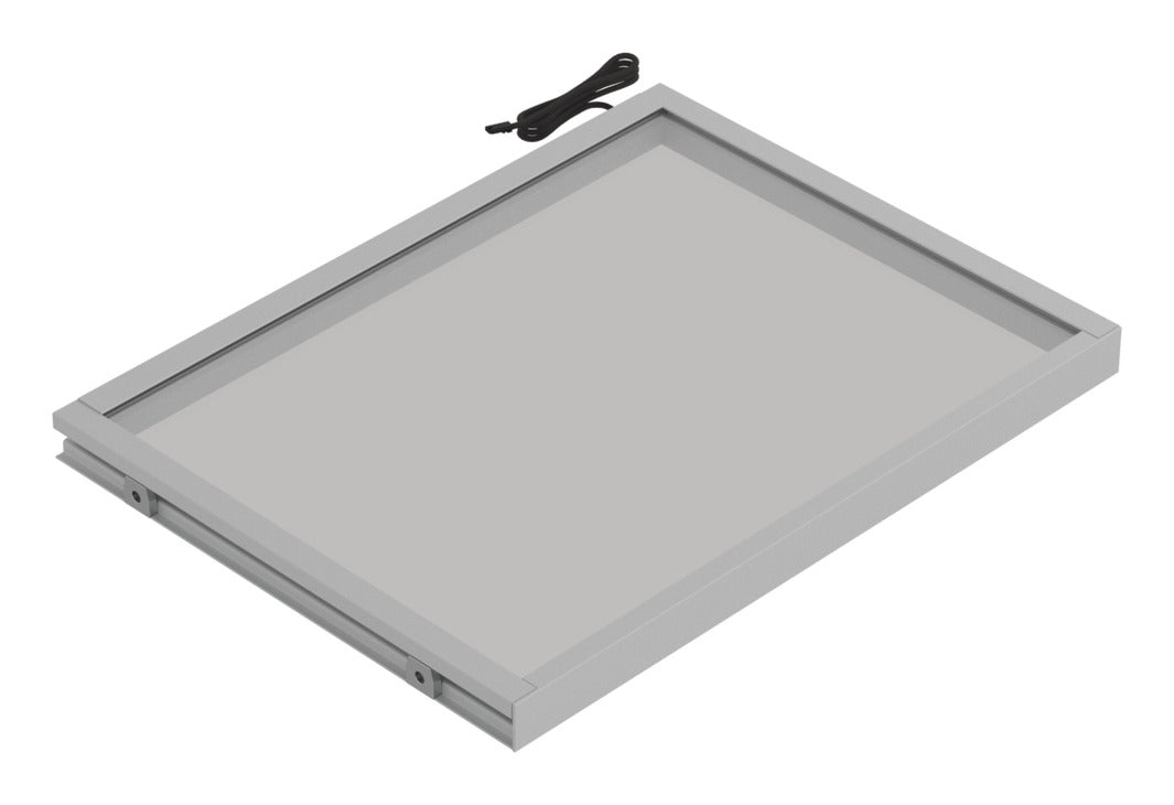 Häfele 807.76.353 TAG - Shelf, Illuminated Glass Shelf, powder-coated matte nickel; 30" width; 13 3/4" depth; Warm white to cool white