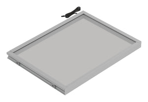 Häfele 807.76.353 TAG - Shelf, Illuminated Glass Shelf, powder-coated matte nickel; 30" width; 13 3/4" depth; Warm white to cool white