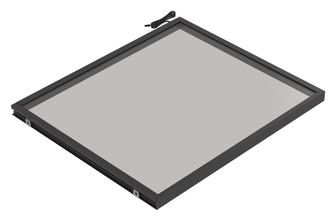 Häfele 807.76.348 TAG - Shelf, Illuminated Glass Shelf, powder-coated matte gold; 24" width; 20 5/16" depth; Warm white to cool white