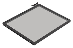 Häfele 807.76.301 TAG - Shelf, Illuminated Glass Shelf, anodized slate; 24" width; 13 3/4" depth; Warm white