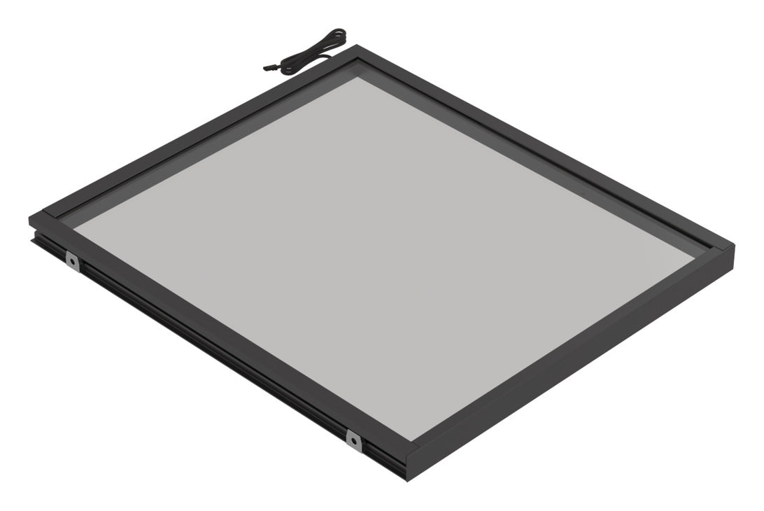 Häfele 807.76.610 TAG - Shelf, Illuminated Glass Shelf, anodized matte nickel; 18" width; 13 3/4" depth; Cool white
