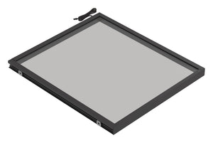 Häfele 807.76.610 TAG - Shelf, Illuminated Glass Shelf, anodized matte nickel; 18" width; 13 3/4" depth; Cool white