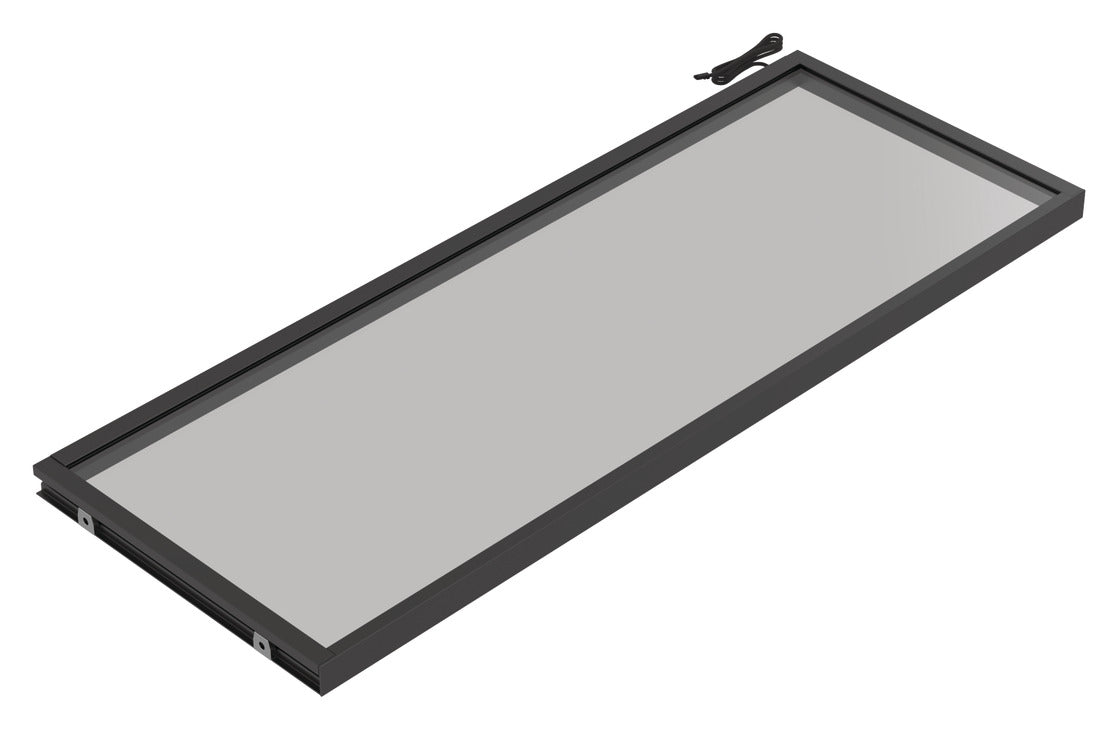 Häfele 807.76.353 TAG - Shelf, Illuminated Glass Shelf, powder-coated matte nickel; 30" width; 13 3/4" depth; Warm white to cool white