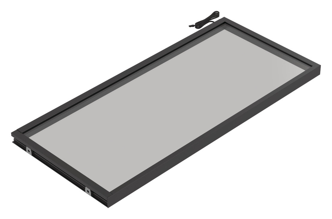 Häfele 807.76.353 TAG - Shelf, Illuminated Glass Shelf, powder-coated matte nickel; 30" width; 13 3/4" depth; Warm white to cool white