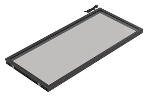 Häfele 807.76.353 TAG - Shelf, Illuminated Glass Shelf, powder-coated matte nickel; 30" width; 13 3/4" depth; Warm white to cool white