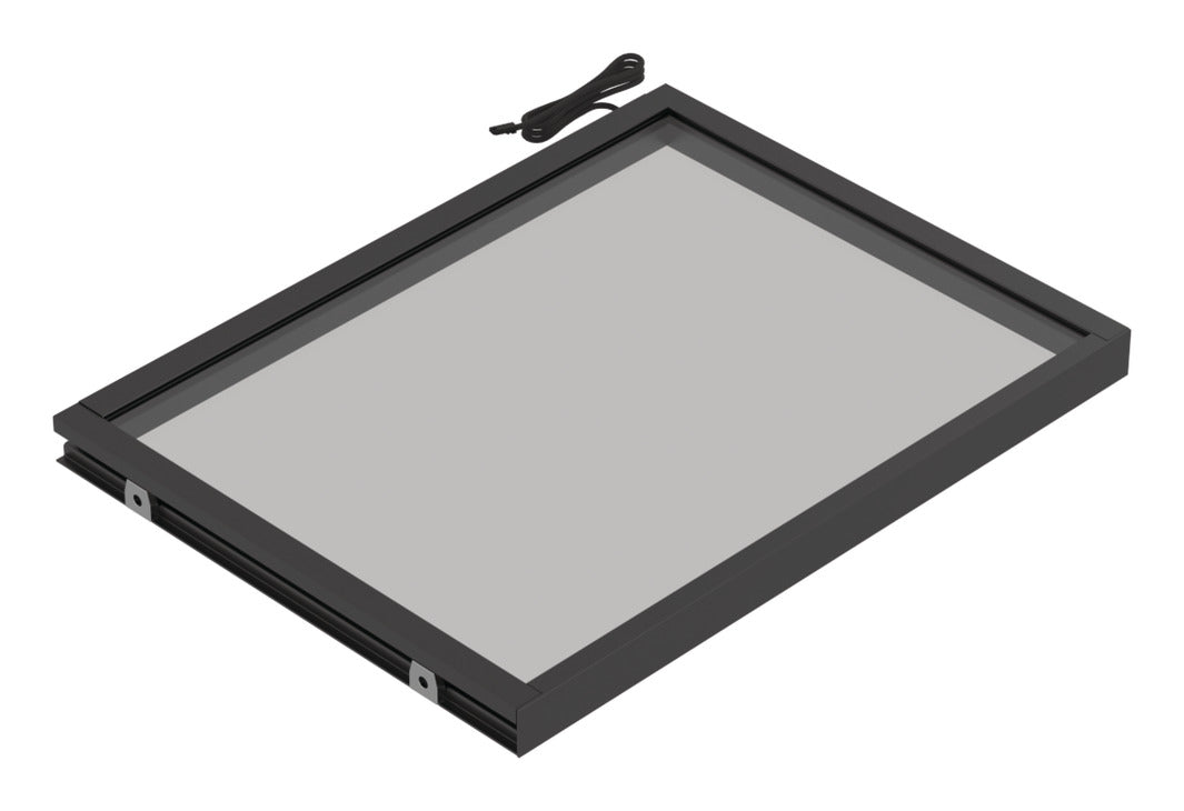 Häfele 807.76.046 TAG - Shelf, Illuminated Glass Shelf, powder-coated matte aluminum; 30" width; 20 5/16" depth; Warm white to cool white