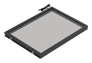 Häfele 807.76.353 TAG - Shelf, Illuminated Glass Shelf, powder-coated matte nickel; 30" width; 13 3/4" depth; Warm white to cool white