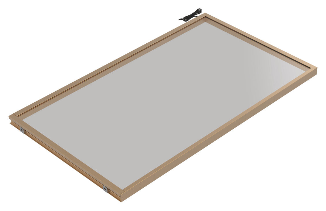 Häfele 807.76.355 TAG - Shelf, Illuminated Glass Shelf, powder-coated matte nickel; 18" width; 20 5/16" depth; Warm white to cool white